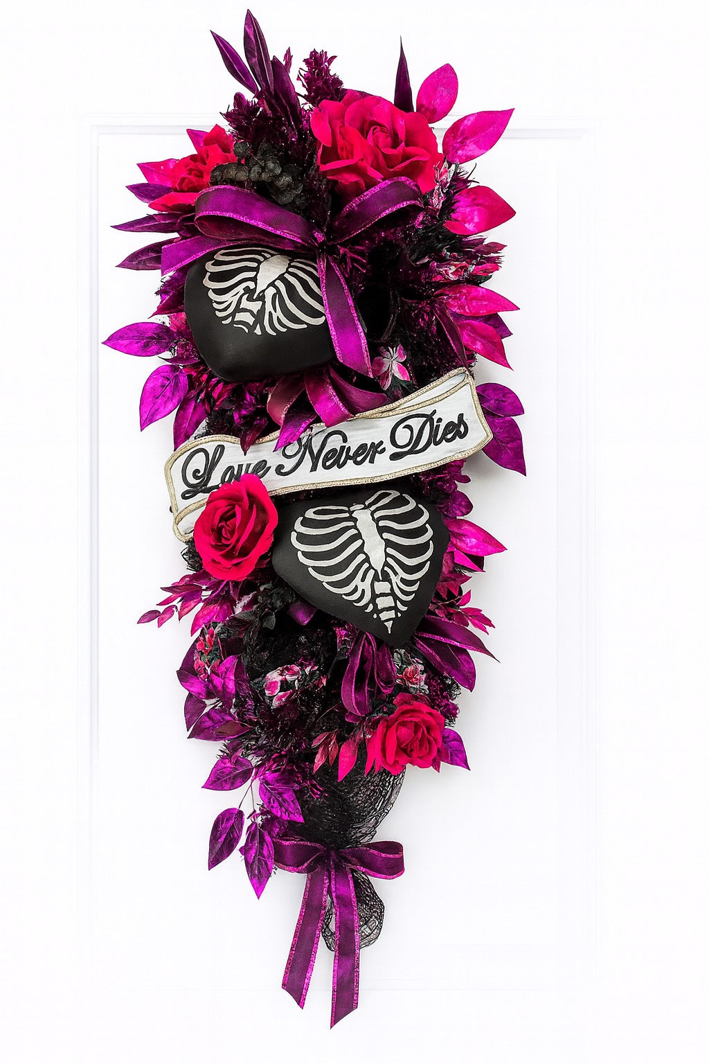 "Love Never Dies" Gothic Floral Swag