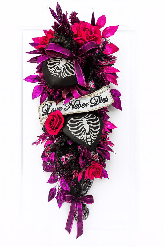"Love Never Dies" Gothic Floral Swag