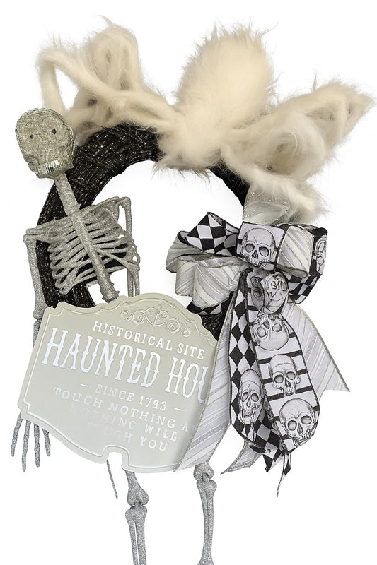 Haunted House Skeleton Wreath